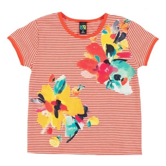 NWT NANO CORAL STRIPED T-SHIRT WITH PRINT - Picture 1 of 2